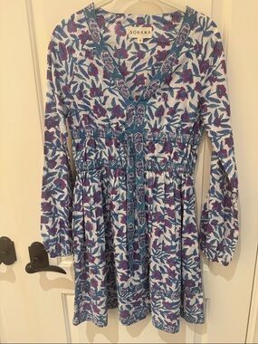 Sohana Blue & Purple Floral Mini Dress